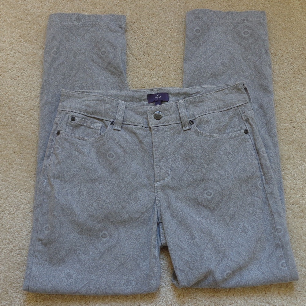 NYDJ Alisha Henna Printed Grey Ankle Pants